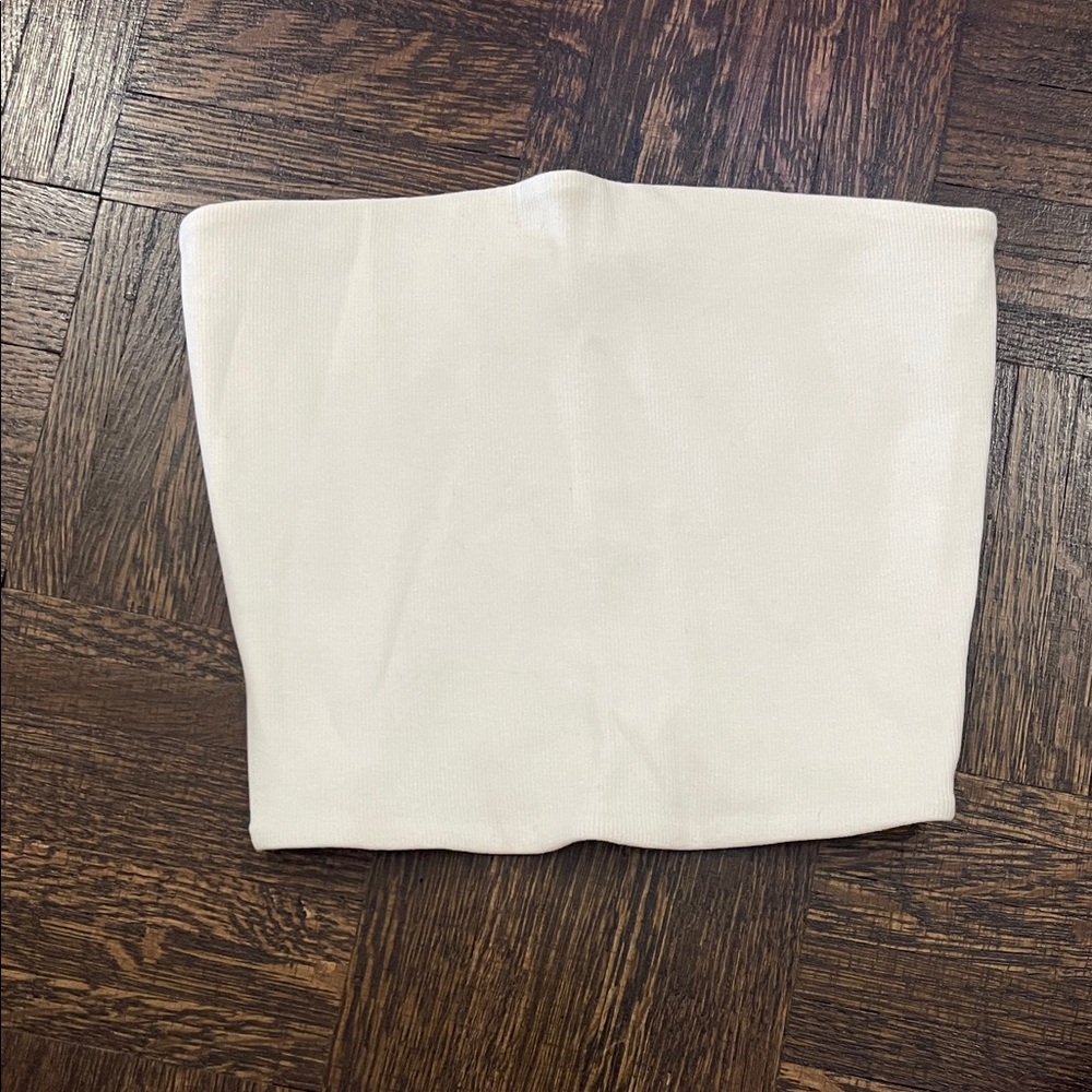 Zara White Strapless Crop Top